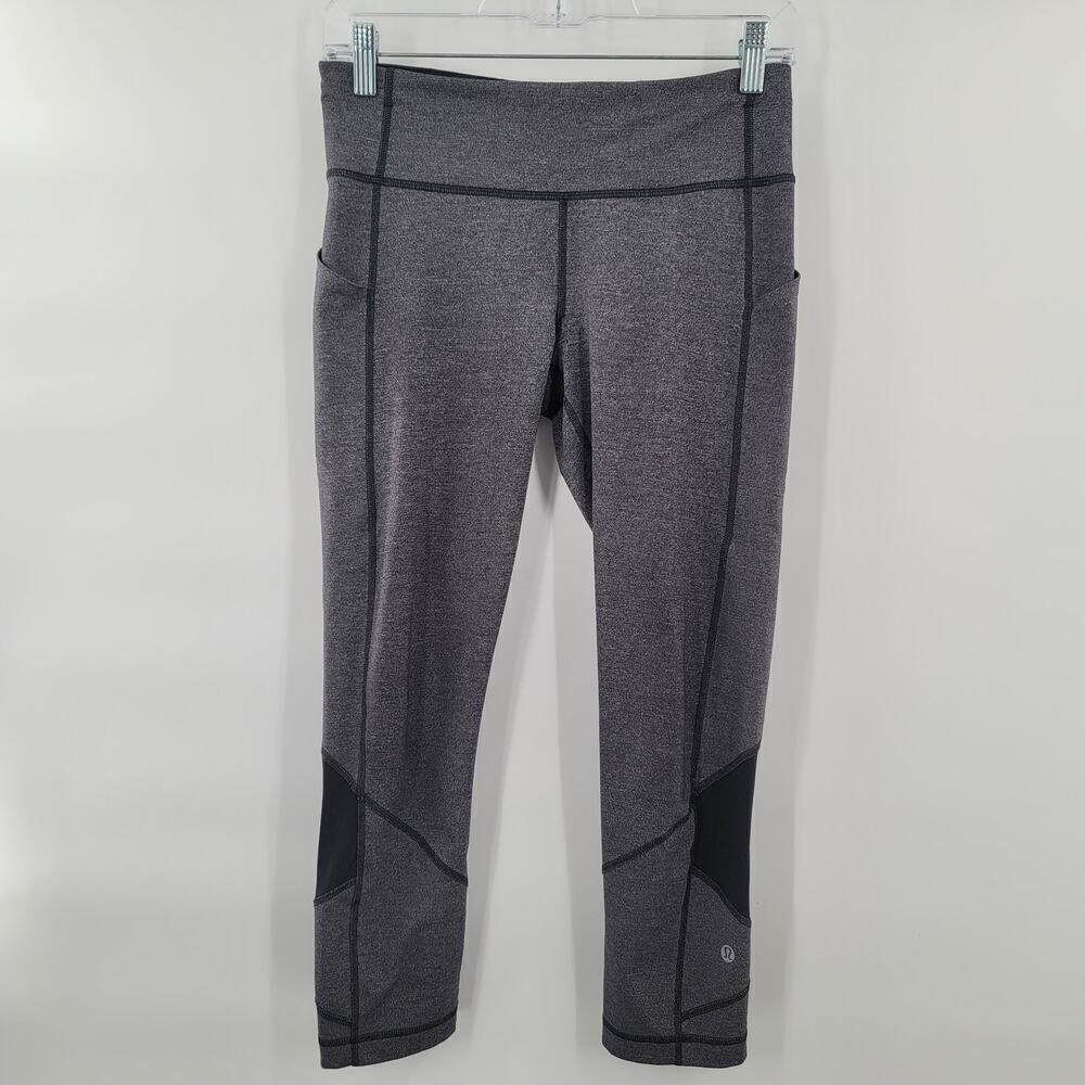 Lululemon Pace Rival Crop *22" Size 6 Heathered Black / Black - Picture 11 of 13